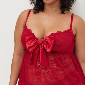 Torrid Underwire Babydoll Tie Front Lingerie Top EUC (Size 1)